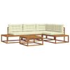 vidaXL Ensemble de canap&eacute;s d'ext&eacute;rieur 5 Pi&egrave;ce Naturel et Cr&egrave;me
