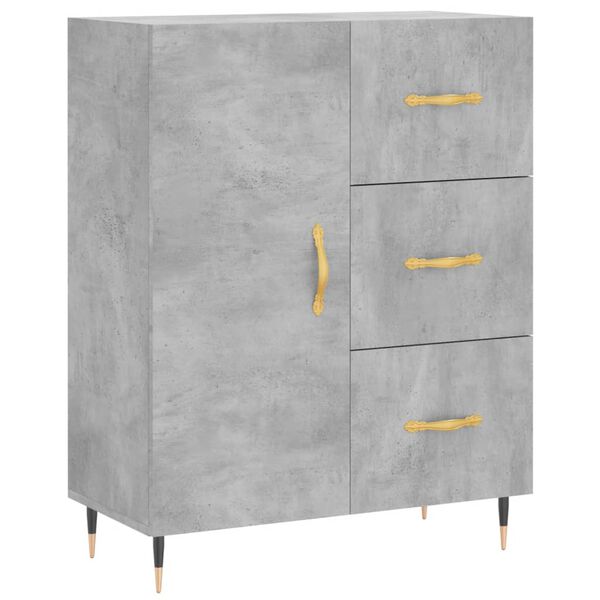 vidaXL Buffet gris b&eacute;ton 69,5x34x90 cm bois d'ing&eacute;nierie