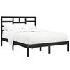 vidaXL Cadre de lit sans matelas noir bois massif 140x190 cm