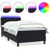 vidaXL Sommier &agrave; lattes de lit avec matelas et LED noir 90x210 cm velours