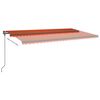 vidaXL Auvent automatique r&eacute;tractable poteaux 6x3 m Orange et marron