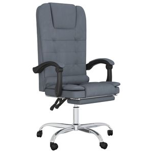 vidaXL Fauteuil de massage inclinable de bureau Gris fonc&eacute; Velours