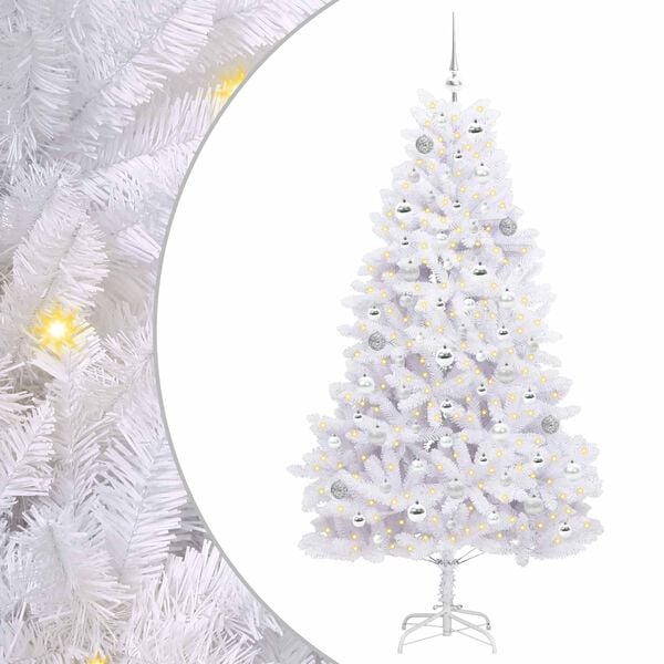 vidaXL Sapin de No&euml;l Artificiel &agrave; Branches Articul&eacute;es Blanc 180 cm