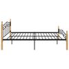 vidaXL Cadre de lit sans matelas noir m&eacute;tal bois ch&ecirc;ne 200x200 cm