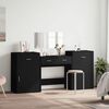 vidaXL Ensemble de coiffeuse 4 pcs noir bois d'ingénierie