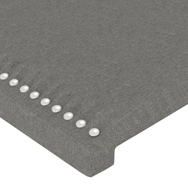 vidaXL T&ecirc;tes de lit 2 pcs Gris fonc&eacute; 90x5x78/88 cm Tissu