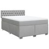 vidaXL Sommier &agrave; lattes de lit avec matelas Gris clair 140x200cm Tissu