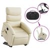 vidaXL Fauteuil inclinable de massage Crème Similicuir