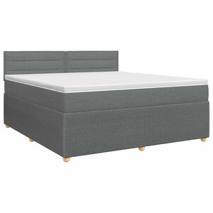 vidaXL Lit boxspring avec matelas Gris fonc&eacute; 140 x 190 cm Tissu