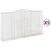 vidaXL Paniers à gabions arqués 5 pcs 400x50x220/240 cm Fer galvanisé