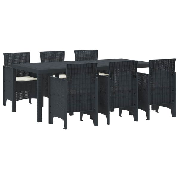 vidaXL Ensemble de salle &agrave; manger pour jardin 7 pcs Anthracite