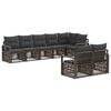 vidaXL Ensemble de canap&eacute; de jardin 8 pc 8 place Gris polyrotin