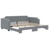 vidaXL Lit de jour avec lit gigogne gris clair 100x190 cm tissu