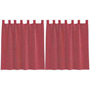 vidaXL Rideaux en voile avec passe-tringles 2 pcs rouge bordeaux
