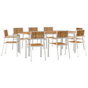 vidaXL Ensemble de repas ext&eacute;rieur 9 pc 200 x 90 x 75 cm