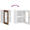 vidaXL Armoire murale de cuisine avec porte en verre Lucca vieux bois