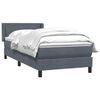 vidaXL Sommier &agrave; lattes de lit et matelas gris fonc&eacute; 80x210 cm velours