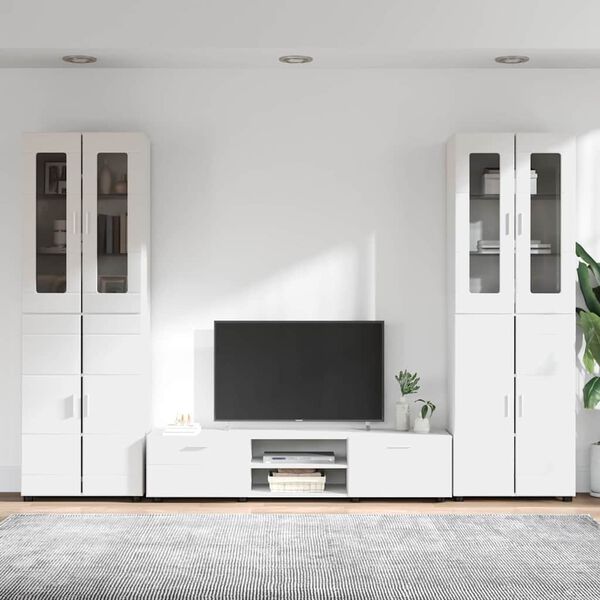 vidaXL Ensemble meuble TV avec tiroir FLORIN Blanc Bois d'ing&eacute;nierie