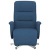 vidaXL Fauteuil inclinable avec repose-pieds bleu tissu