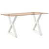 vidaXL Pieds de table &agrave; manger 2 pi&egrave;ces Blanc 80 x (72-73,3) cm Acier
