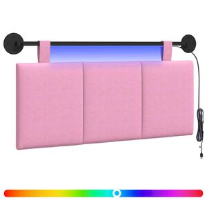 vidaXL T&ecirc;te de lit suspendue Avec lumi&egrave;re LED Rose Tissu
