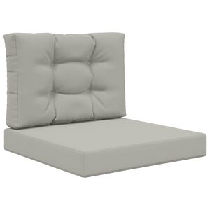 vidaXL Coussin de canap&eacute; d'ext&eacute;rieur 2 pcs Gris Polyester