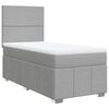 vidaXL Sommier &agrave; lattes de lit avec matelas Gris clair 100x200cm Tissu
