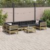 vidaXL Salon de jardin 8 pcs avec coussins bois de pin impr&eacute;gn&eacute;