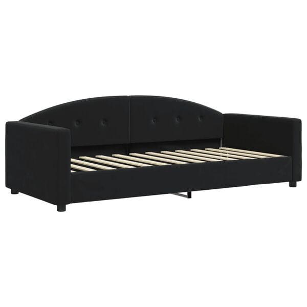 vidaXL Lit de jour avec gigogne et matelas noir 90x200 cm velours