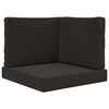 vidaXL Coussin de canap&eacute; d'ext&eacute;rieur 3 pcs Noir Polyester