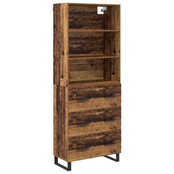 vidaXL Haut Armoire Bois ancien 69,5 x 34 x 180 cm Bois d'ing&eacute;nierie