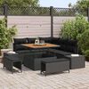 vidaXL Ensemble de canap&eacute; de jardin 8 pcs Noir Poly rotin