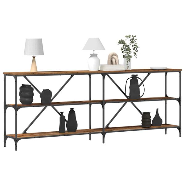 vidaXL Table console Bois ancien 200 x 30 x 75 cm Bois d'ing&eacute;nierie