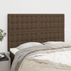 vidaXL T&ecirc;te de lit Marron fonc&eacute; 144 x 5 x 118/128 cm Tissu