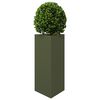 vidaXL Jardini&egrave;res 2 pcs vert olive triangulaire 40x34,5x70 cm acier