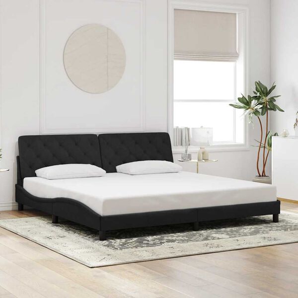 vidaXL Cadre de lit sans matelas noir 200x200 cm velours