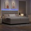vidaXL Lit &agrave; ressorts avec matelas avec LED Taupe 200 x 200 cm tissu