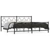 vidaXL Cadre de lit m&eacute;tal sans matelas avec pied de lit noir 193x203cm