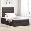 vidaXL Cadre de lit ottoman avec matelas marron fonc&eacute; 120x200 cm tissu
