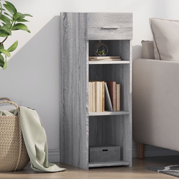 vidaXL Buffet sonoma gris 30x42,5x93 cm bois d'ing&eacute;nierie