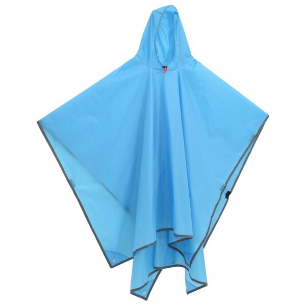 vidaXL Poncho de pluie avec capuche design 2 en 1 bleu 223x145 cm