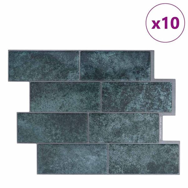 vidaXL Carreau de métro 10 pcs Bleu Vert 29.4 x 21.4 cm