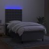 vidaXL Sommier &agrave; lattes de lit et matelas et LED Gris fonc&eacute; 100x200 cm