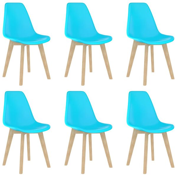 vidaXL Chaises &agrave; manger lot de 6 bleu plastique
