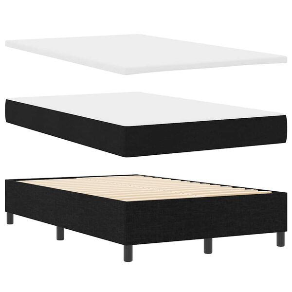 vidaXL Lit &agrave; ressorts avec matelas Noir 120 x 190 cm tissu