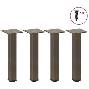 vidaXL Pieds de table basse 4 pi&egrave;ces Acier naturel 42-44 cm Acier