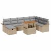 vidaXL Ensemble de canap&eacute; de jardin 9 pc Beige polyrotin