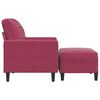 vidaXL Fauteuil avec repose-pied Rouge bordeaux 60 cm Velours