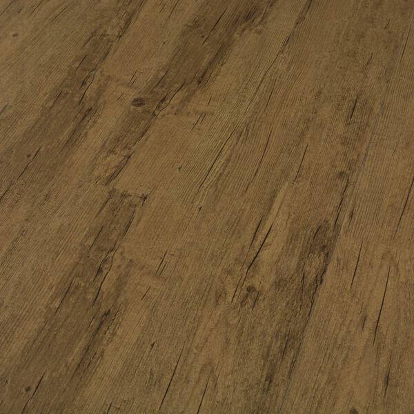 vidaXL Plancher &agrave; enclenchement 3,51 m&sup2; 4 mm PVC Marron Naturel