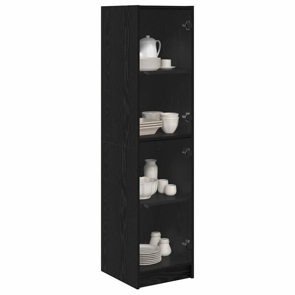 vidaXL Haut Armoire Ch&ecirc;ne noir 35 x 37 x 142 cm Bois d'ing&eacute;nierie
